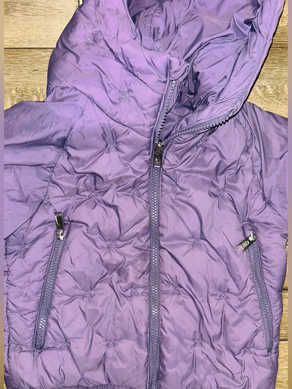 Girl’s The North Face Mashup Insulated Hoodie Puffer Jacket Purple Small 7/8